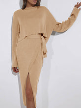 Load image into Gallery viewer, Fashion Loose Long Sleeved Top And Skirt Knit Suit
