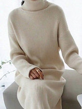 Load image into Gallery viewer, Women&#39;S Solid Color High Neck Long Knitted Dress
