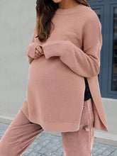 Load image into Gallery viewer, Two-piece Casual Knitted Maternity Set with Side Slits
