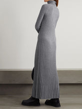 Load image into Gallery viewer, Ribbed Wool Turtleneck Maxi Dress
