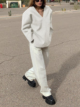 Load image into Gallery viewer, Solid Color V-Neck Long Sleeve Suit
