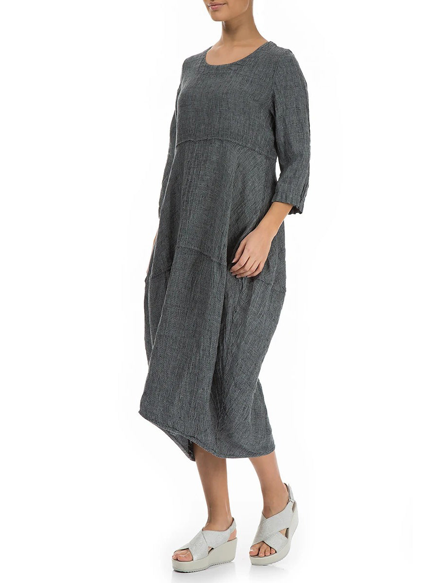 Pure Color High Waist Loose Linen Casual Dress