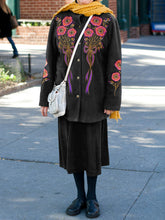 Load image into Gallery viewer, Fashion Round Neck Print Elderly Autumn and Winter Jacket

