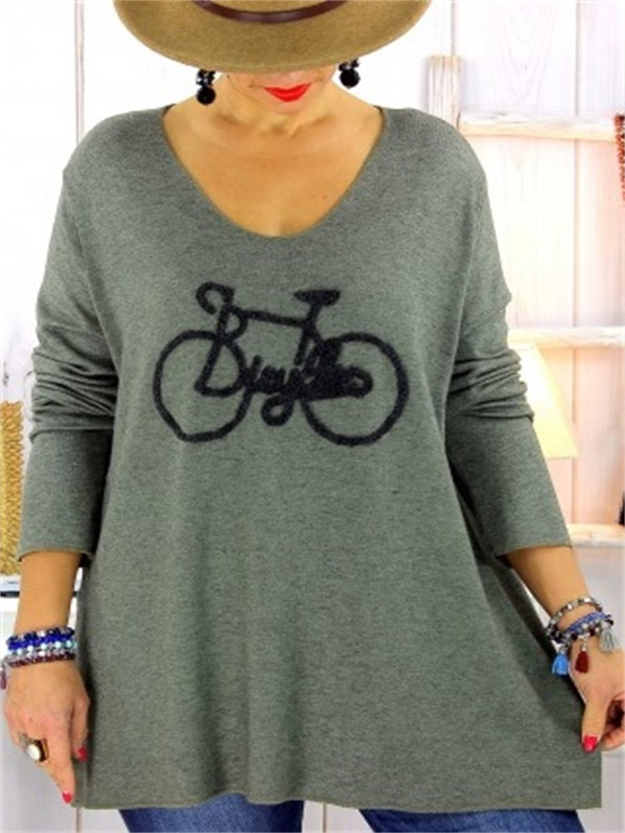 Women'S Long-Sleeved Hoodies With Casual Print Pattern