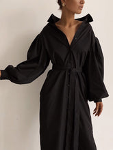 Load image into Gallery viewer, Fashionable V-Neck Belt Slim Ladies Dress
