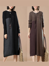 Load image into Gallery viewer, Autumn And Winter Casual Color Matching Women&#39;S Sweater Dress
