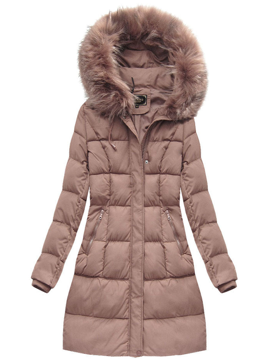 Pure Color Autumn And Winter Zipper Button Coat