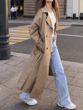 Load image into Gallery viewer, Fashion Lapel Long Sleeve Solid Color Casual Over-length Coat
