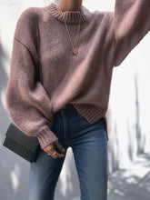 Load image into Gallery viewer, Fashion Round Neck Long Sleeve Solid Color Casual Sweater
