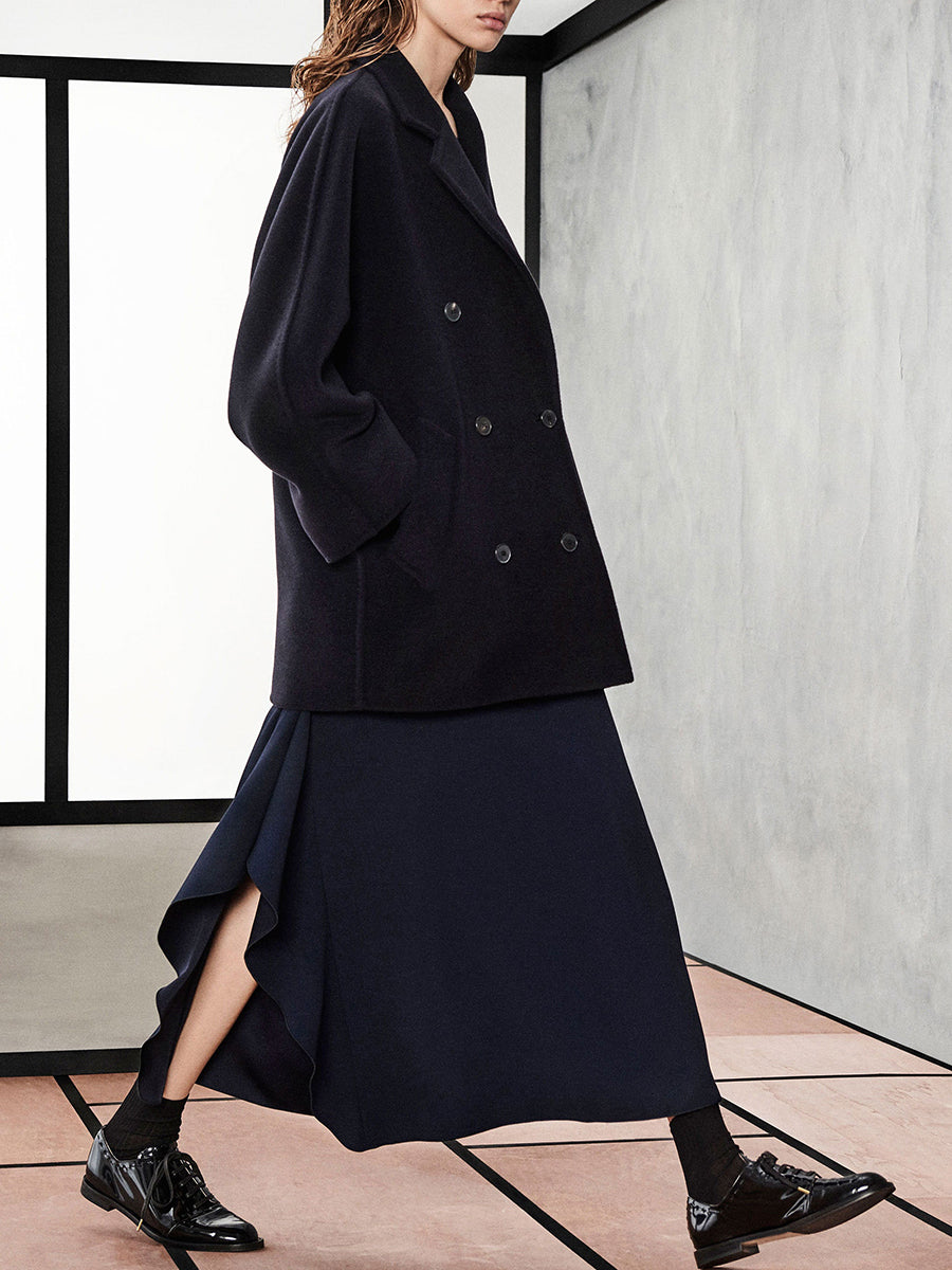 Ladies Fashion Casual Solid Color Long Coat Jacket