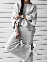 Load image into Gallery viewer, Warm Split Long-sleeved Sweater Pants Two-piece Suit
