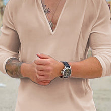 Load image into Gallery viewer, Casual Solid Color V-Neck Men&#39;S Long-Sleeved T-Shirt
