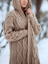 Load image into Gallery viewer, Autumn And Winter Warm Hooded Twist Women&#39;S Knitted Jacket
