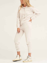 Load image into Gallery viewer, Pure Color Casual Drawstring Top High Waist Pants Set
