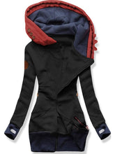 Load image into Gallery viewer, Autumn And Winter Ladies Hooded Casual Color Matching Jacket
