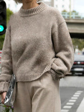 Load image into Gallery viewer, Fashion Small High Neck Long Sleeve Knitted Casual Two-piece Suit

