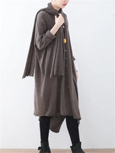 Load image into Gallery viewer, Casual Women&#39;S Scarf V-Neck Irregular Sweater Dress
