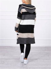 Load image into Gallery viewer, Autumn And Winter Casual Women&#39;S Color Matching Hooded Sweater Coat
