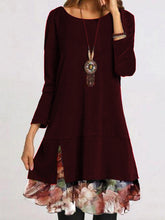 Load image into Gallery viewer, Casual Floral Round Neckline Knee-Length Shift Dress
