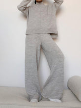 Load image into Gallery viewer, Knit Wide-Leg Pants Turtleneck Sweater Two-Piece Suit
