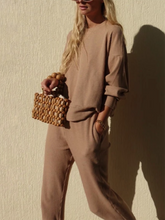 Load image into Gallery viewer, Simple Casual Loose Round Neck Long Sleeve Top Pants Suit
