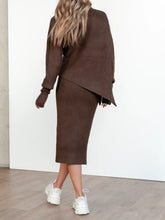 Load image into Gallery viewer, Elegant Loose LongSleeved Top and Skirt Knit Suit
