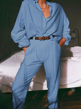 Load image into Gallery viewer, Fashion Lapel Long Sleeve Casual Two-piece Suit
