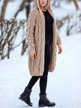 Load image into Gallery viewer, Autumn And Winter Warm Hooded Twist Women&#39;S Knitted Jacket
