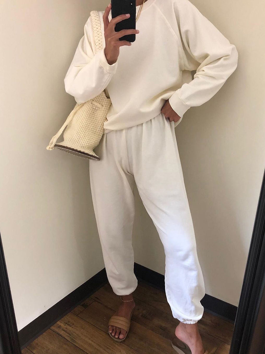 Pure Color Casual Long Sleeve Suit