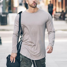 Load image into Gallery viewer, Pure Color Casual Street Style Round Neck Men&#39;S Long Sleeve T-Shirt
