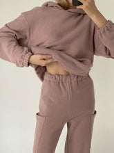 Load image into Gallery viewer, Fashion Casual Hooded Solid Color Two-piece Set
