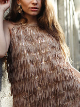 Load image into Gallery viewer, Round Neck Strapless Fashion Tassel Evening Dress
