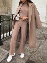 Load image into Gallery viewer, Fashion Casual Round Neck Pure Color Two-piece Suit
