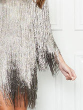 Load image into Gallery viewer, Fashion Fringe Long Sleeve Evening Dress
