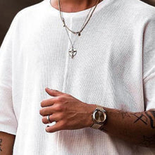 Load image into Gallery viewer, Pure Cotton Fashion Loose Solid Color Middle Sleeve Men&#39;S T-Shirt
