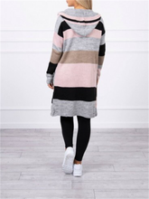 Load image into Gallery viewer, Autumn And Winter Casual Women&#39;S Color Matching Hooded Sweater Coat

