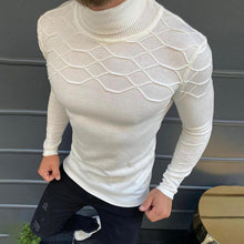 Load image into Gallery viewer, Men&#39;S Fashion Ribbed Turtleneck Water Ripple Knitted Sweater
