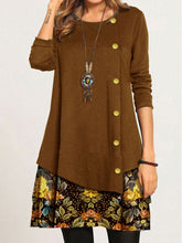Load image into Gallery viewer, Casual Loose Round Neck Floral Long Sleeve Dress
