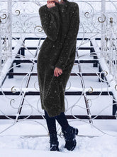 Load image into Gallery viewer, High Neck Solid Color Knitted Maxi Dress
