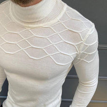 Load image into Gallery viewer, Men&#39;S Fashion Ribbed Turtleneck Water Ripple Knitted Sweater
