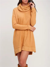 Load image into Gallery viewer, Casual All-Match High-Neck Slit Women&#39;S Knitted Dress
