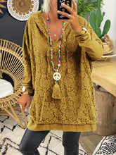 Load image into Gallery viewer, Pure Color V-neck Lace Casual Top
