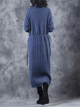 Load image into Gallery viewer, Casual Retro Drawstring Pleated Women&#39;S Sweater Dress
