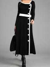 Load image into Gallery viewer, Elegant Retro Long Sleeve Maxi Dress
