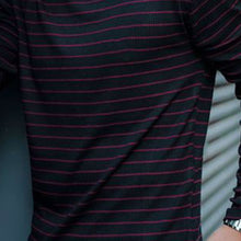 Load image into Gallery viewer, Cotton High Collar Casual Striped Men&#39;S Long Sleeve T-Shirt
