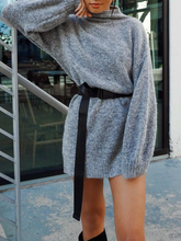 Load image into Gallery viewer, Fashion Solid Color Turtleneck Long Sleeve Knitted Sweater Dress
