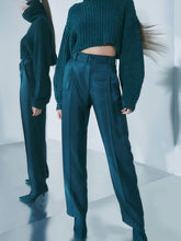 Load image into Gallery viewer, High Neck Pullover Solid Color Casual Women Hit Two-piece Suit
