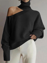 Load image into Gallery viewer, Fashion High-neck Casual Long-sleeved Hollow Sweater
