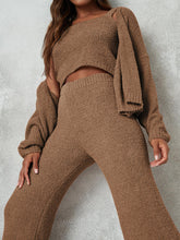 Load image into Gallery viewer, Cosy Knit Balloon Sleeve Cardigan Three-Piece Suit
