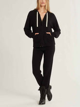 Load image into Gallery viewer, Casual Solid Color Hooded Zipper Coat Two-piece Suit
